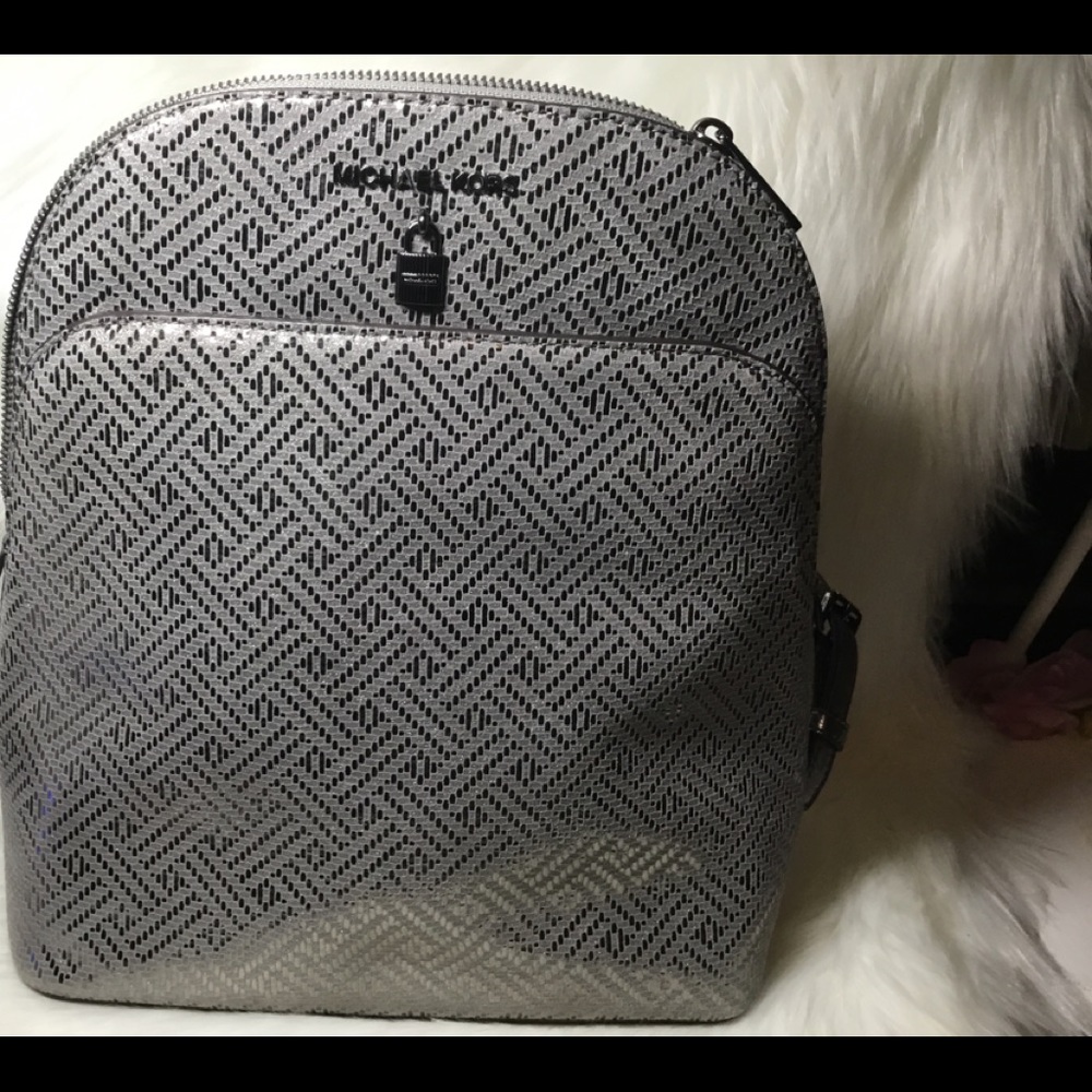 Adele DK silver Large backpack leather silver